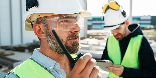 engineer talking on handy
